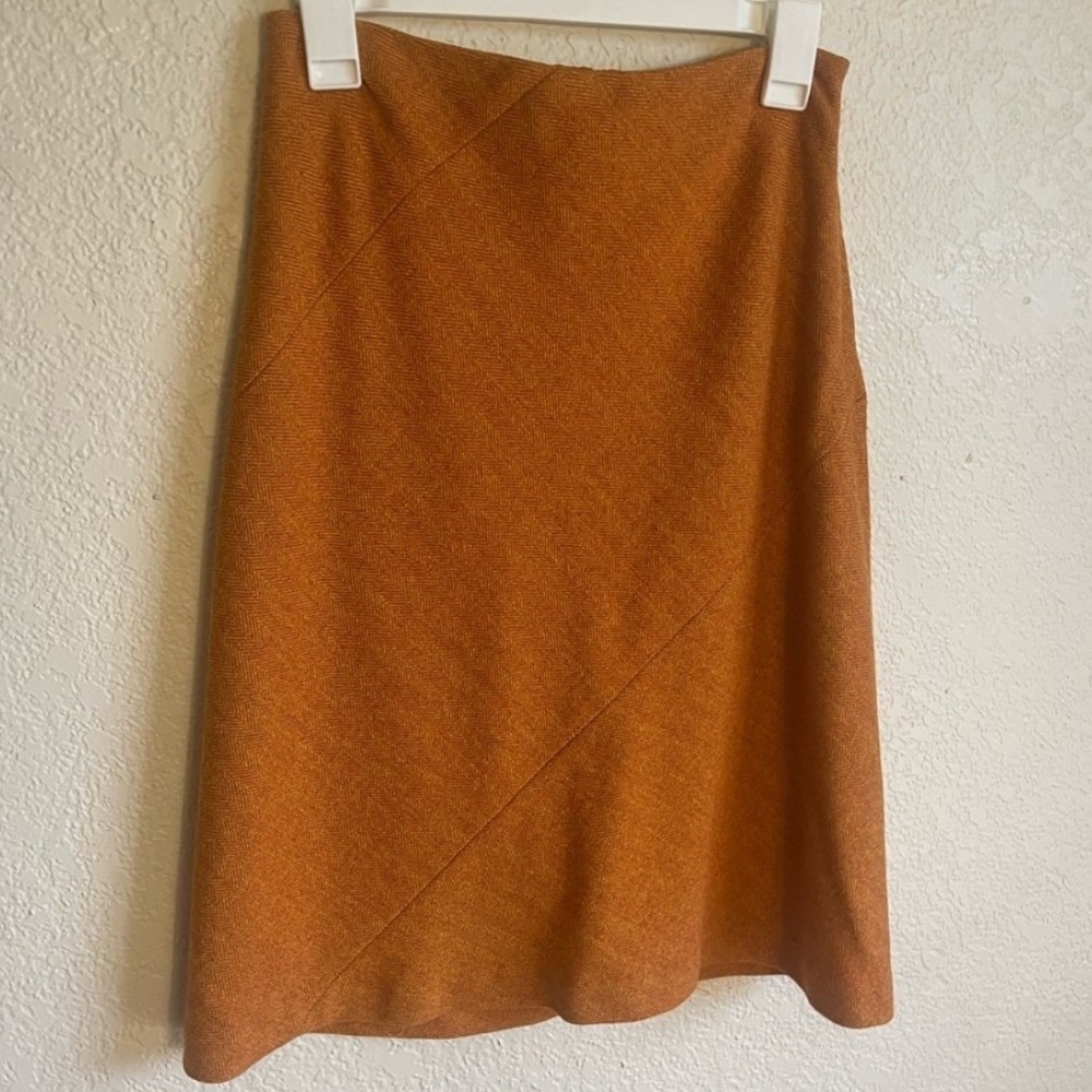 VTG Chaiken Womens Size 4 Orange Tweed‎ A-Line Skirt Lined EUC